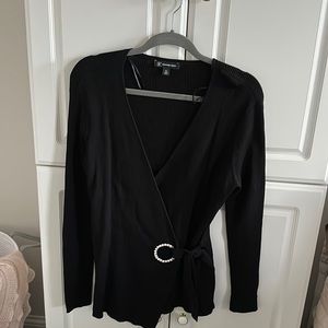 Inc long sleeve wrap sweater